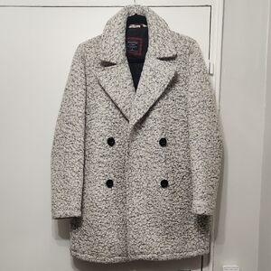 Women's Gray Double-Breasted Coat